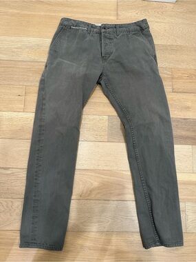 Brave Star Selvedge Chino Pants Size 35 Cotton Green Grey
